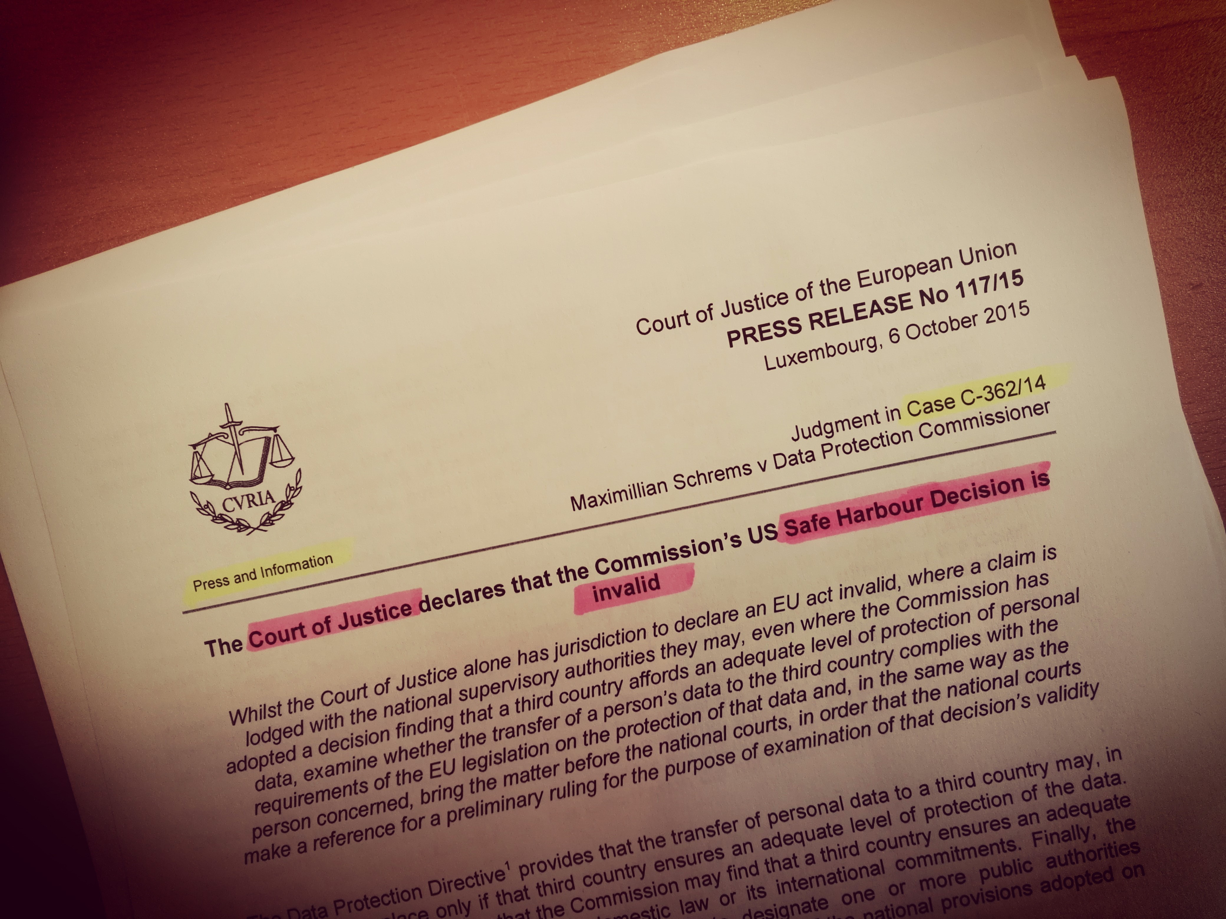 Update: Datentransfers in die USA aktuell und ab Februar 2016?