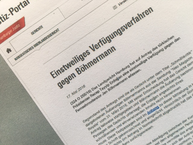 „Forum Shopping“ im Fall Böhmermann?